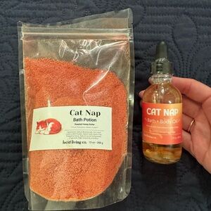 Lucid Living Co. Cat Nap Bath Potion and Body Oil Set